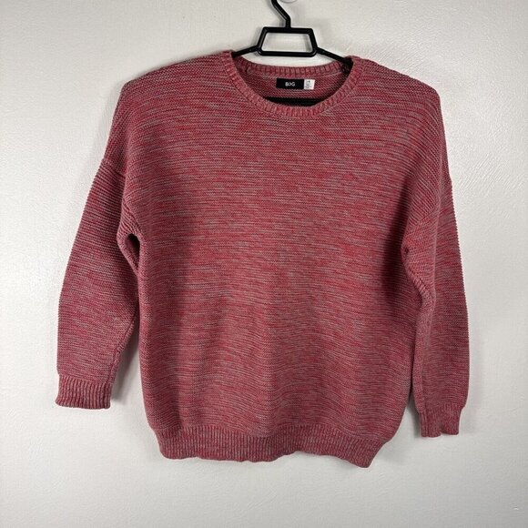 BDG Men's L Crew Sweater Pink Coral Gray Marled - Picture 4 of 14